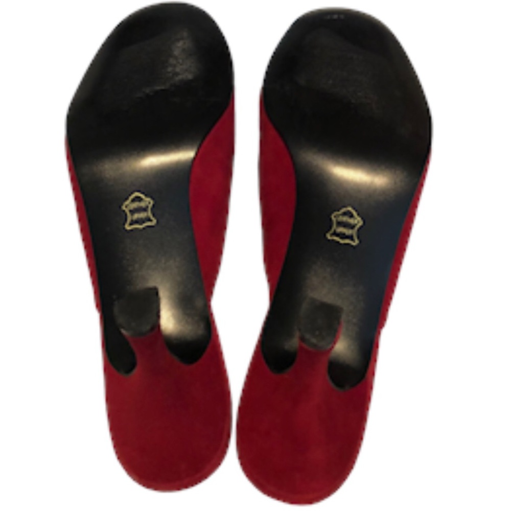 NATURALIZER‎ - Women’s Red Suede Leather Mary Jane Mule Slides Pump - Size 8M - Picture 8 of 15